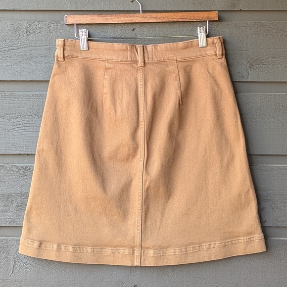 Everlane Patch Pocket Skirt Structured Cotton Size 8 Camel Tan - Picture 3 of 8